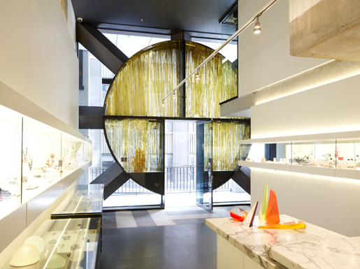 About Us: Barbara Veall glass on plinth. Barbara's work has been widely exhibited and collected both in Australia and internationally.